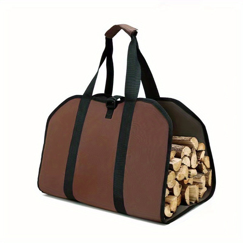 Sturdy Canvas Bag with High Capacity for Firewood, Ideal for Easy Transport and Camping