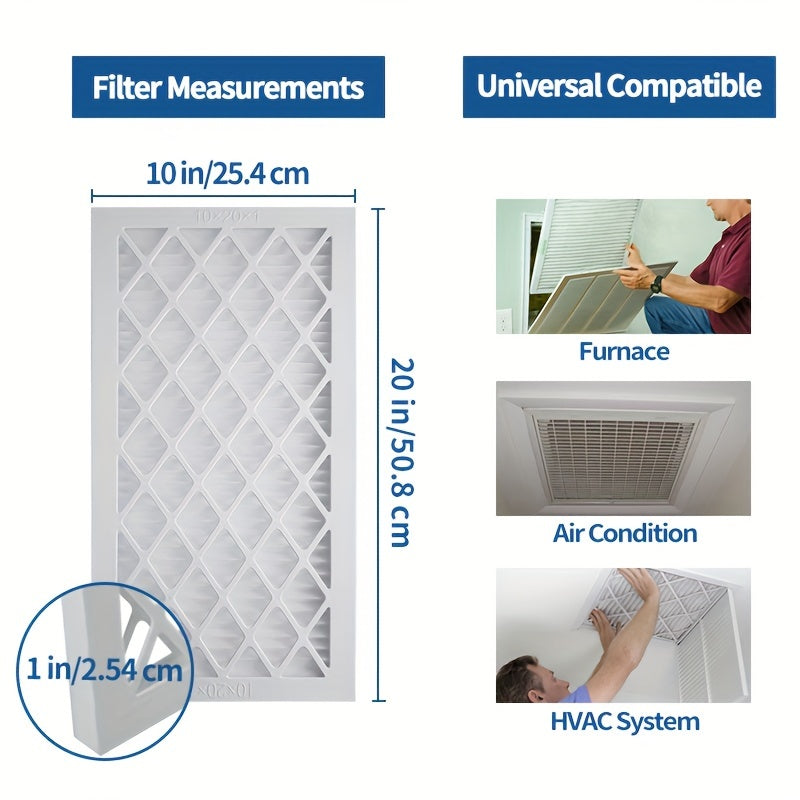 TopWell offers a pack of 9 reusable air filters measuring 10x20x1 inches, designed to last forever. These high-efficiency AC/HVAC filters have a MERV 13 rating and MPR 1800, ensuring enhanced air quality. Each filter comes with a durable plastic frame