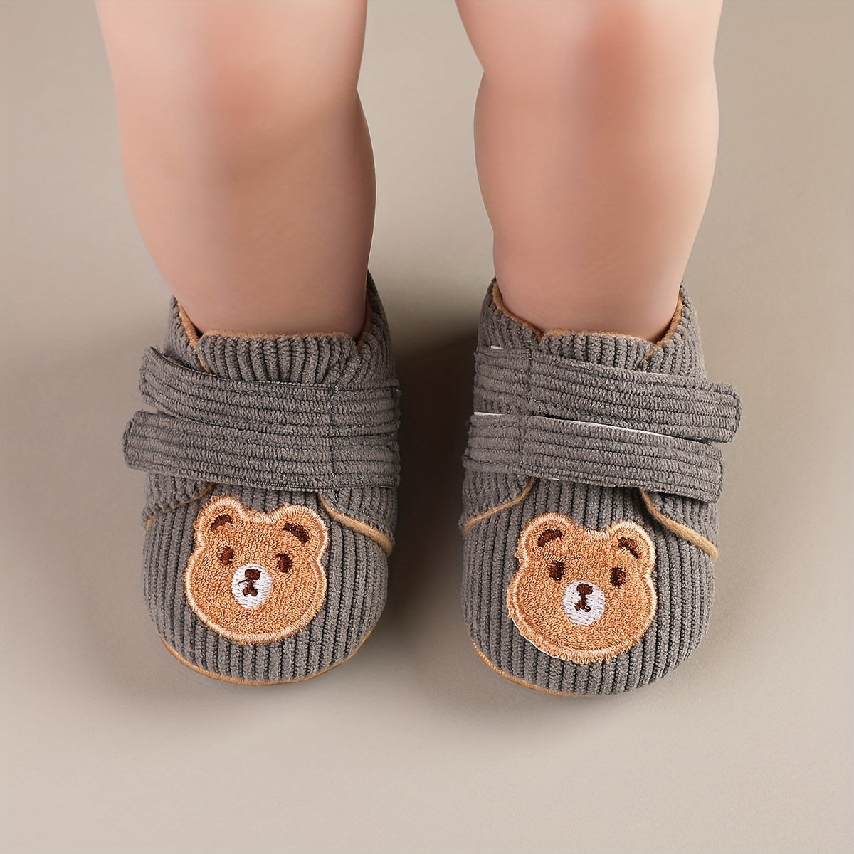 Spring and Autumn Cartoon Embroidered Bear Baby Boys Shoes, 3-9 Months, Anti-slip/Wear-resistant, Toddler & Children's Shoes, 1 Year Old.