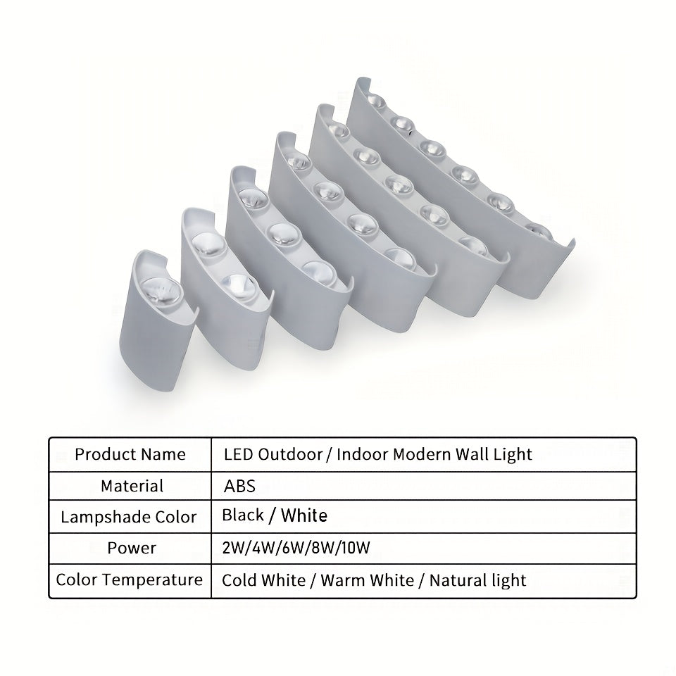 Various wall lights available in different wattages can be used for a voltage range of 85-265V.