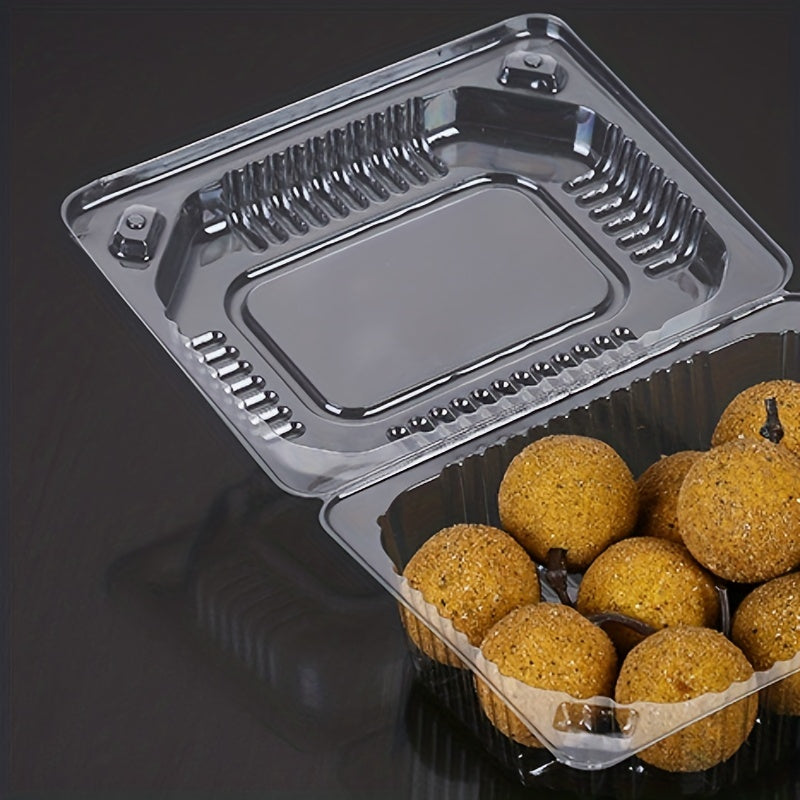 50 or 100 pieces of disposable fruit boxes for household use. These transparent plastic boxes are ideal for packaging fruits.