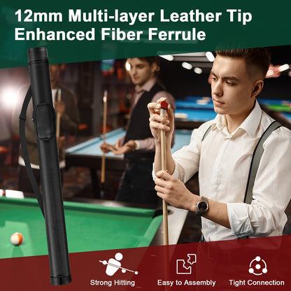 Durable billiard pole holder with 2 holes, protective carrying bag.