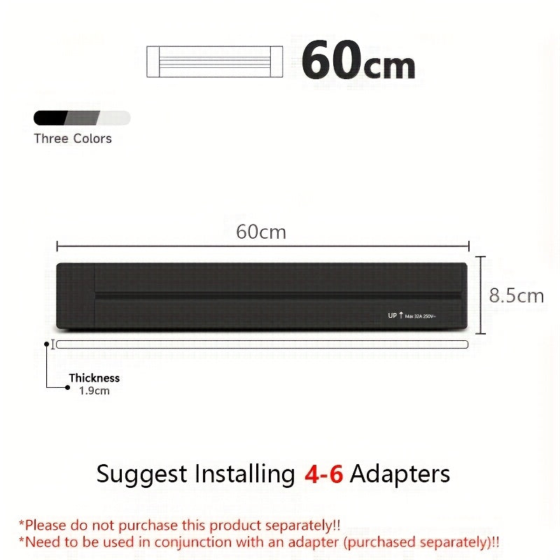 Rotating rail power socket with EU European standard and USB Type C module for wall surface mount. Modern design with 220-240V output and no battery required. Retrofittable for 86 type