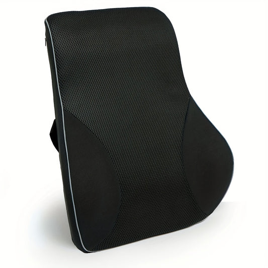 Memory foam lumbar support for office chair, car seat, and back pain relief.