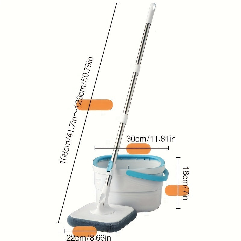 Experience hands-free cleaning with the 1set Square Mop and Bucket Set featuring a innovative Windmill Irrigation System. This set includes a 360° rotating mop that is washable, dust removing, and capable of separating pollution. Designed for both wet