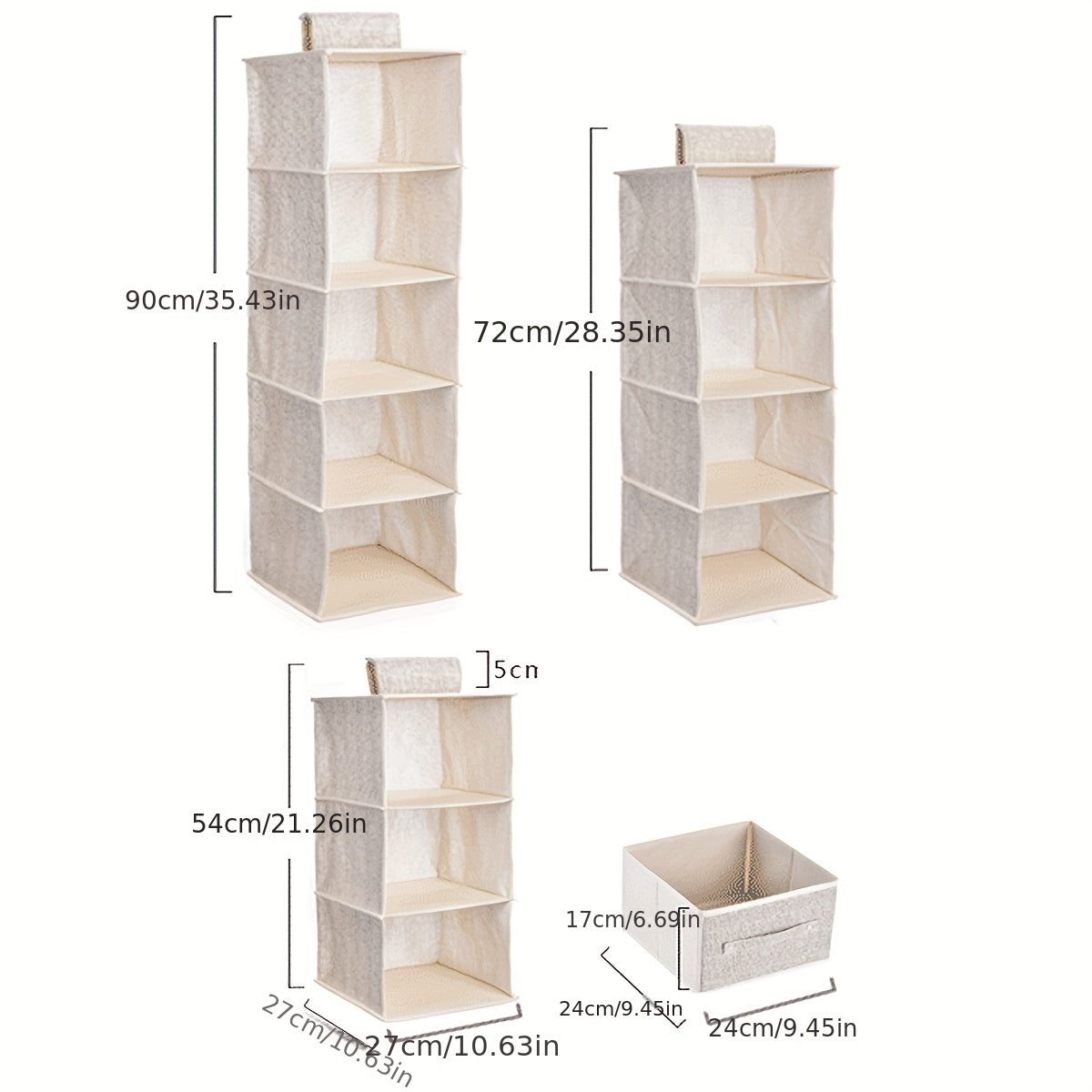 Multi-Layer Hanging Closet Organizer with Removable Drawers - Save Space and Stay Organized! Great for Sweaters, Jeans, Shirts | Perfect for Dorms & RVs.