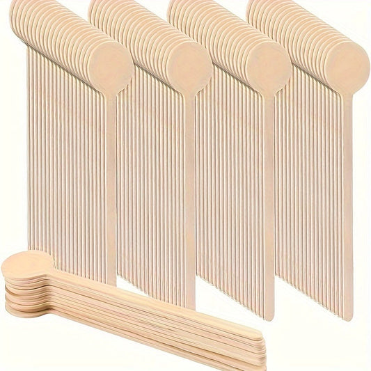 Pack of 50 15cm Round Head Wooden Coffee Stirrers, Beverage Stirrers, Natural Wood Coffee Stirrers, Biodegradable Wooden Stirrers for Milk, Tea, and Cocktails