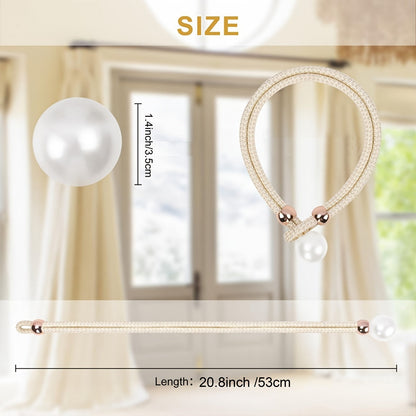 1 set of 2 pieces of pearl decorative curtain buckles, representing high-end luxury and adjustable style for your curtains. These elegant pearl curtain straps are perfect for enhancing the decoration of your curtains in any room, whether it be a bedroom