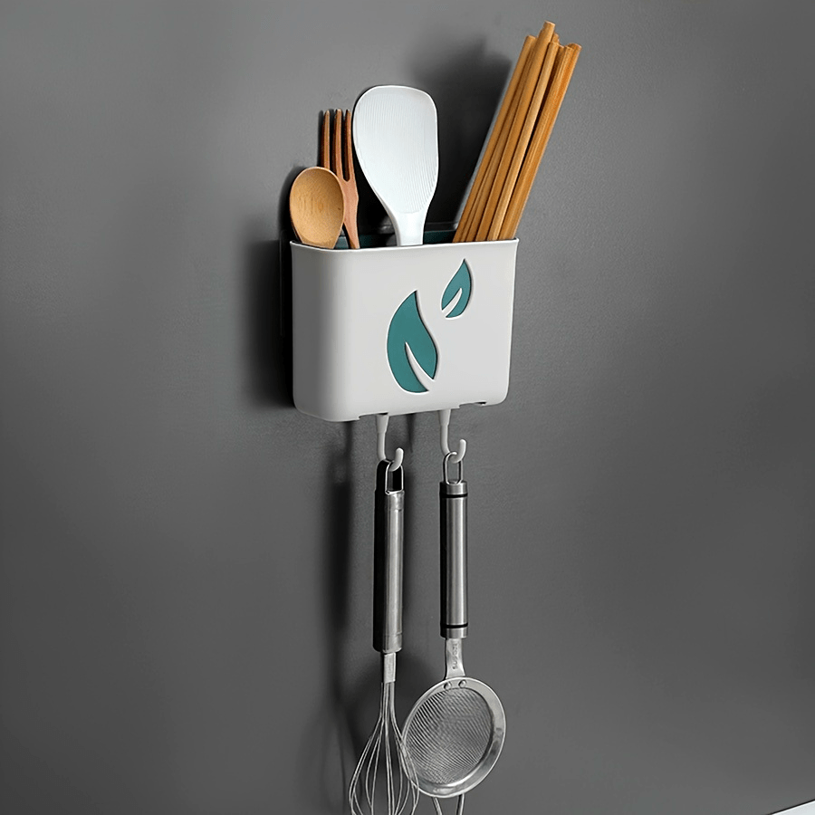 Simple-to-Install Wall-Mounted Storage Rack With Drainage - Single Tier, No-Drill Solution For Organizing Your Kitchen & Bathroom