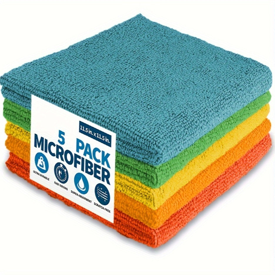 Pack of Microfiber Cleaning Cloths - Made from Woven Polyester, Ensures Streak-Free Shine on Multiple Surfaces such as Outdoor, Bathroom, Kitchen, and Patio - Highly Absorbent Towels, Ideal as Gifts for Christmas or Halloween