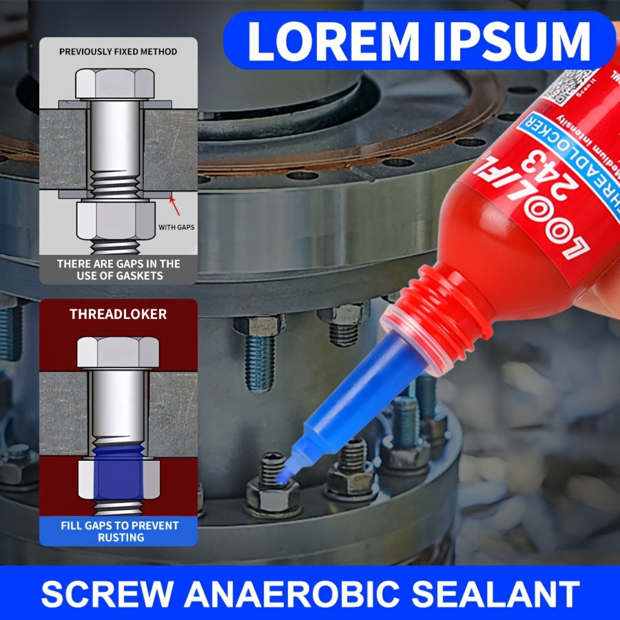 LOCTITE 243 10ml Screw Locking Adhesive, High Strength, High Temperature Resistant, Anti-Vibration, Detachable, for Metal Compatible Materials