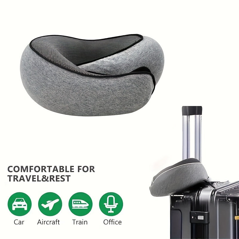 Travel in comfort with the durable and soft 1pc U-shaped neck cushion. This memory foam pillow provides slow rebound support for your neck, making it perfect for long flights or naps. The non-deformable design ensures it will maintain its shape.