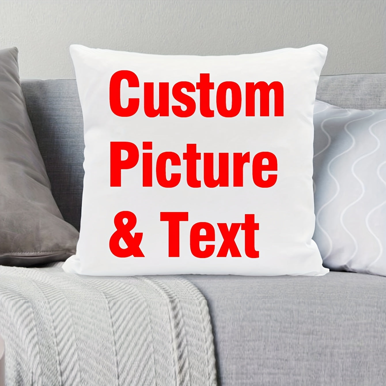 Customize your home decor with this cozy plush throw pillow cover, featuring a unique design personalized with your pet's photo. This cushion case makes a thoughtful gift for any occasion, from anniversaries to Christmas. Made with a soft knitted