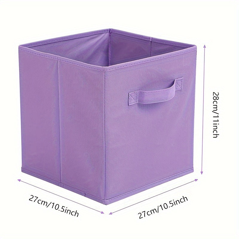 6 Pastel Purple Ombre Non-woven Storage Boxes with handle for home or office use, suitable for storing clothes, dolls, and office files.