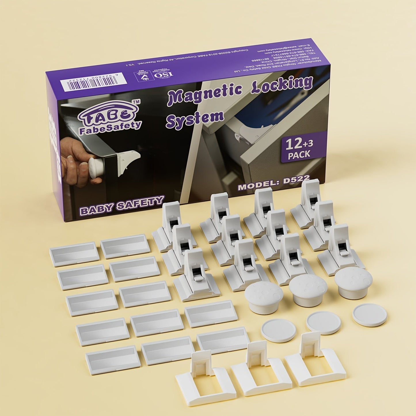 Protect your cabinets and drawers with this set of 12 safety magnetic locks, complete with 2 keys. No drilling required for installation, these locks provide childproofing and security. Easily invisible with adhesive backing, these magnetic cupboard