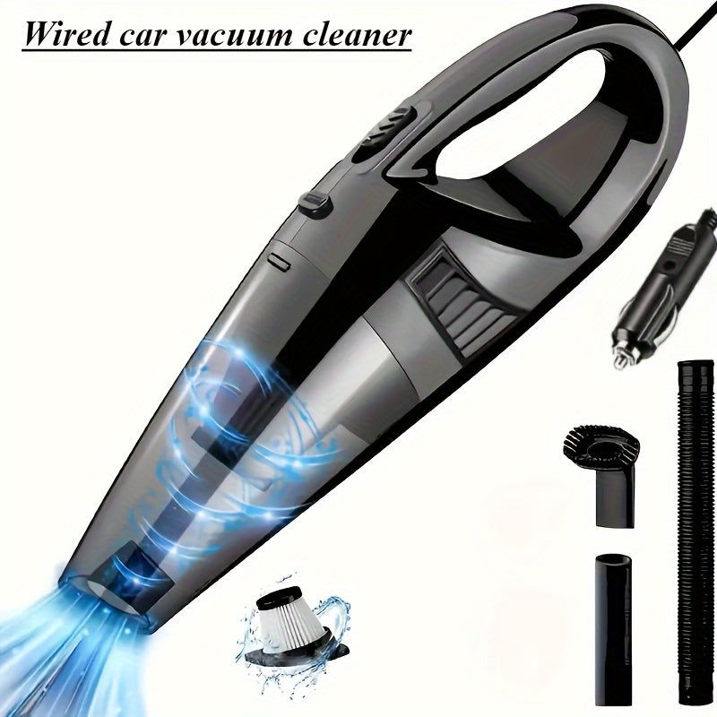 12V Handheld Vacuum Cleaner - Strong suction 8000PA, portable for cars, homes, and pets. Can be used wet/dry with accessories.