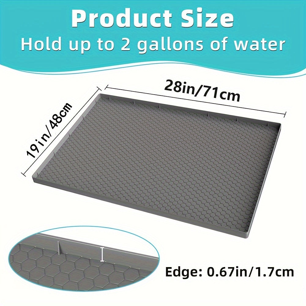 Essential kitchen organization accessory - Waterproof and anti-drip liner for kitchen and bathroom cabinets, measuring 71.12x48.26 cm - Flexible silicone under sink mat.