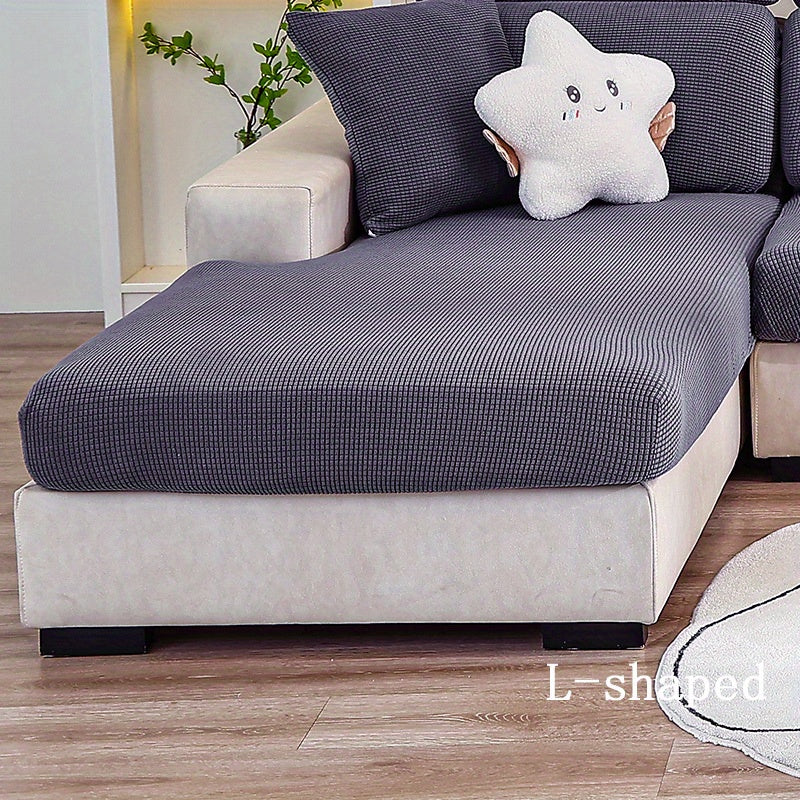 Anti-slip sofa cushion cover with elastic band for universal furniture protection in bedroom, office, and living room. Four seasons slipcover for comfortable and stylish seating.