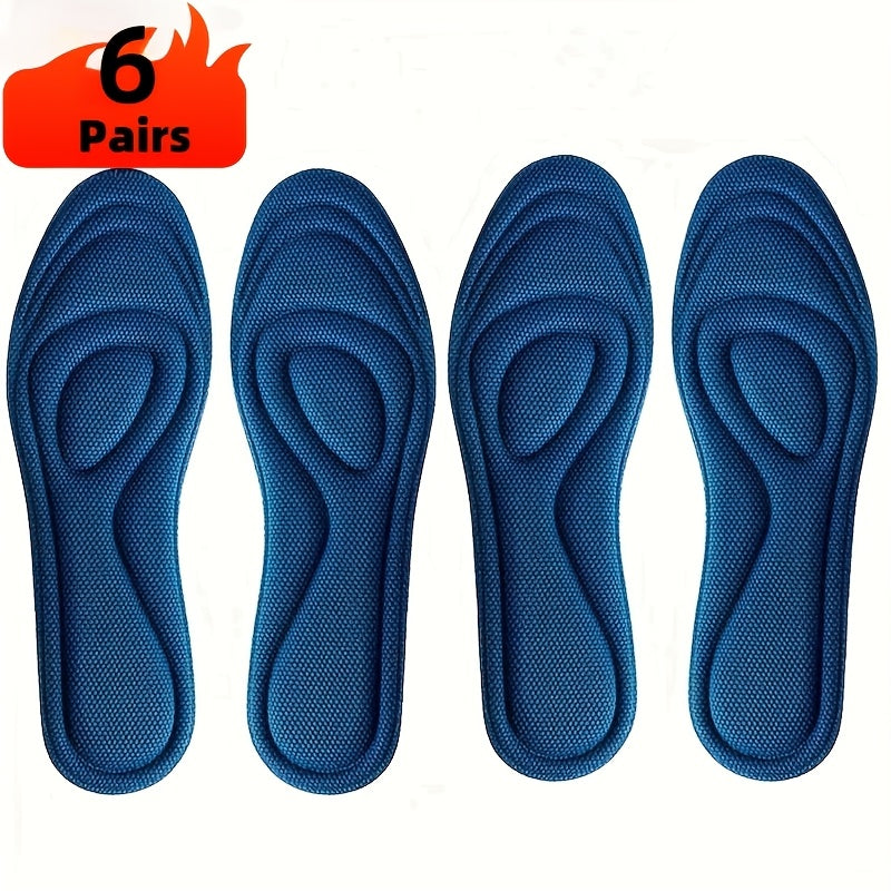 4 Memory Foam Insoles for Sports and Running Shoes, Customizable, Odor-Resistant, Sweat-Absorbing, and Breathable for Men and Women. Suitable for Running Year-Round.