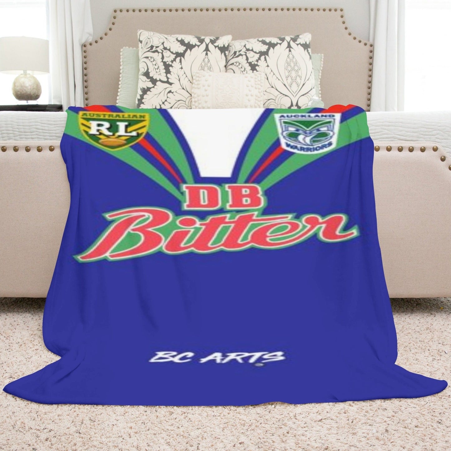 Stay warm and cozy with our ultra-soft fleece throw blanket featuring a Melbourne Storm & New Zealand Warriors inspired design. Made from durable and easy-care polyester, this blanket is perfect for all seasons. With a weight of 250-300gsm, it is ideal