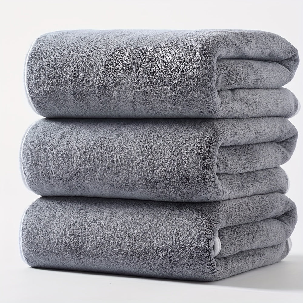 3 microfiber bath towels, 300 GSM, 70.0 x 140.0 cm, super absorbent and quick dry, multipurpose for spa, yoga, fitness, and bathroom.