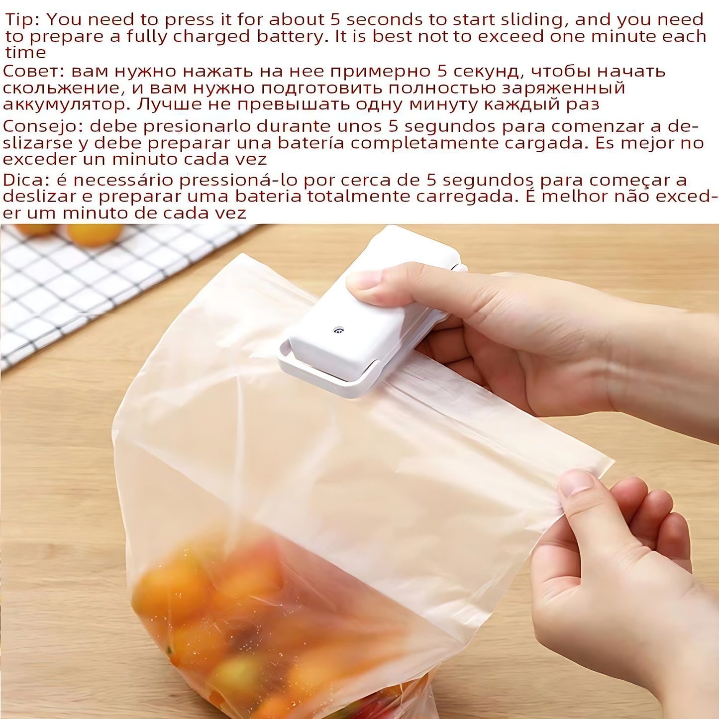 Mini snack sealer: compact, easy-to-use, battery-powered, for commercial use.