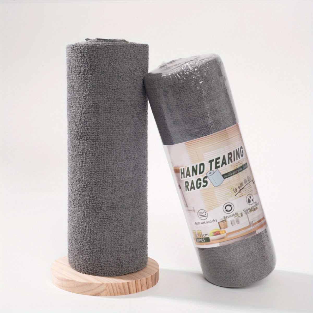 Get all your cleaning needs covered with a pack of 20 reusable microfiber cleaning wipes on a roll. These versatile rolls can be used as kitchen cloths, dish rags, or paper towel replacements. Made from woven fabric, they are perfect for any room in the