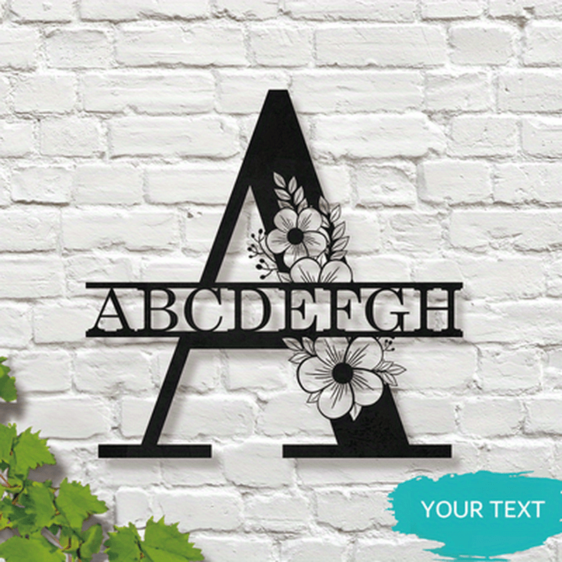 This Elegant Personalized Name Sign with Floral Design is a Customizable Iron Monogram Wall Art that is perfect for Home Decor, Wedding Favors, and Special Celebrations. Suitable for Ages 14 and up.