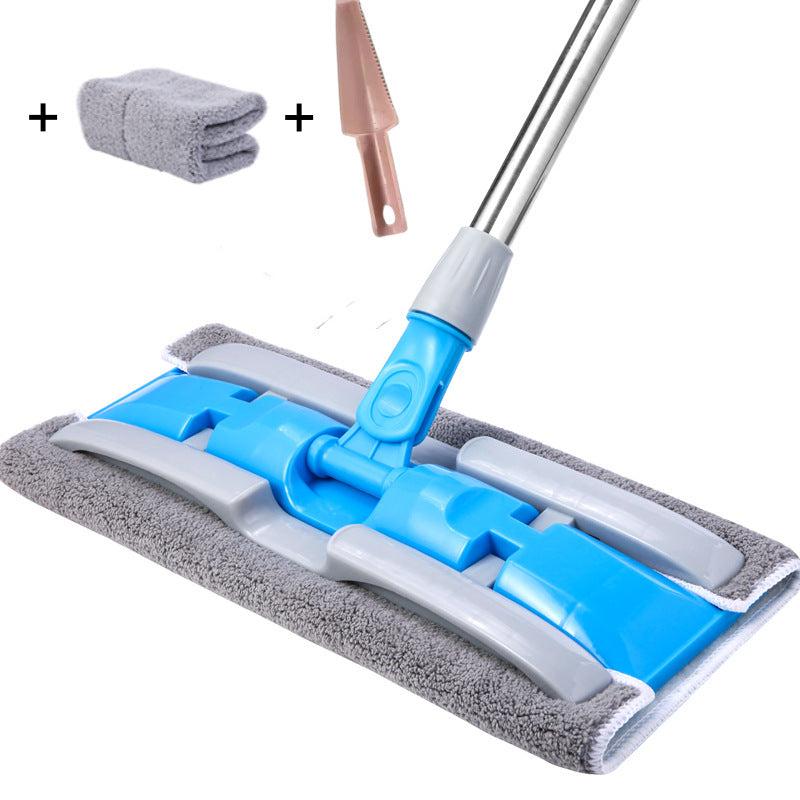 Hands-Free Flat Mop featuring Washable Microfiber Pads, Suitable for Wet and Dry Cleaning on Multiple Surfaces such as Hardwood, Tile, and Laminate Floors in the Living Room, Bedroom, Kitchen, and Bathroom