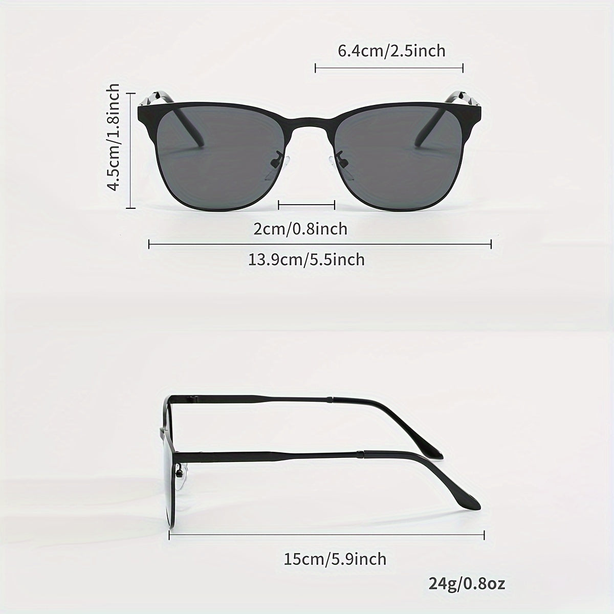 SY SI YANG Men's Ultra-Light Square Stainless Steel Fashion Glasses with Vintage Style, Polarized Lenses, Ideal for Business & Casual Wear, Includes Case & Cloth.