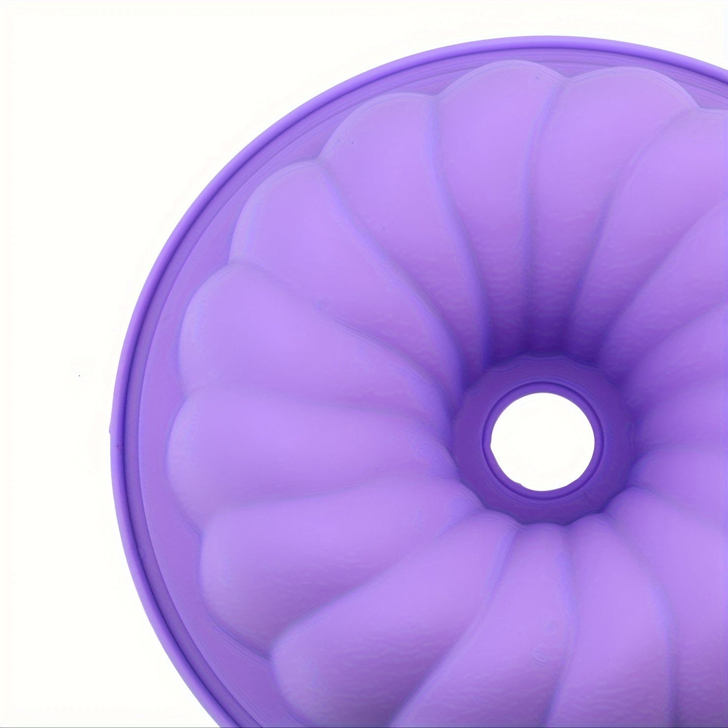 Silicone Bundt Cake Pan - Premium 20.32cm Purple 1pc - Non-Stick, BPA-Free, and Flexible - Great for Fluted Tube Cakes, Gelatin, Bread, Jello, and Chiffon - Oven and Freezer Safe with LFGB Approval - Ideal for Valentine's, Christmas, Thanksgiving