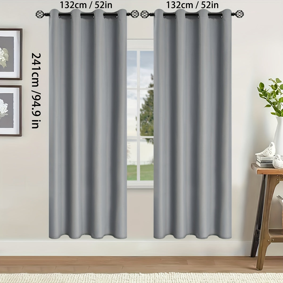 Two-Pack of Modern Blackout Curtain Panels: Keep out the sun with these thermal insulated curtains featuring a twill weave, grommet top design. Made of 100% polyester, these un-corded panels are perfect for the living room, bedroom, or any other room in