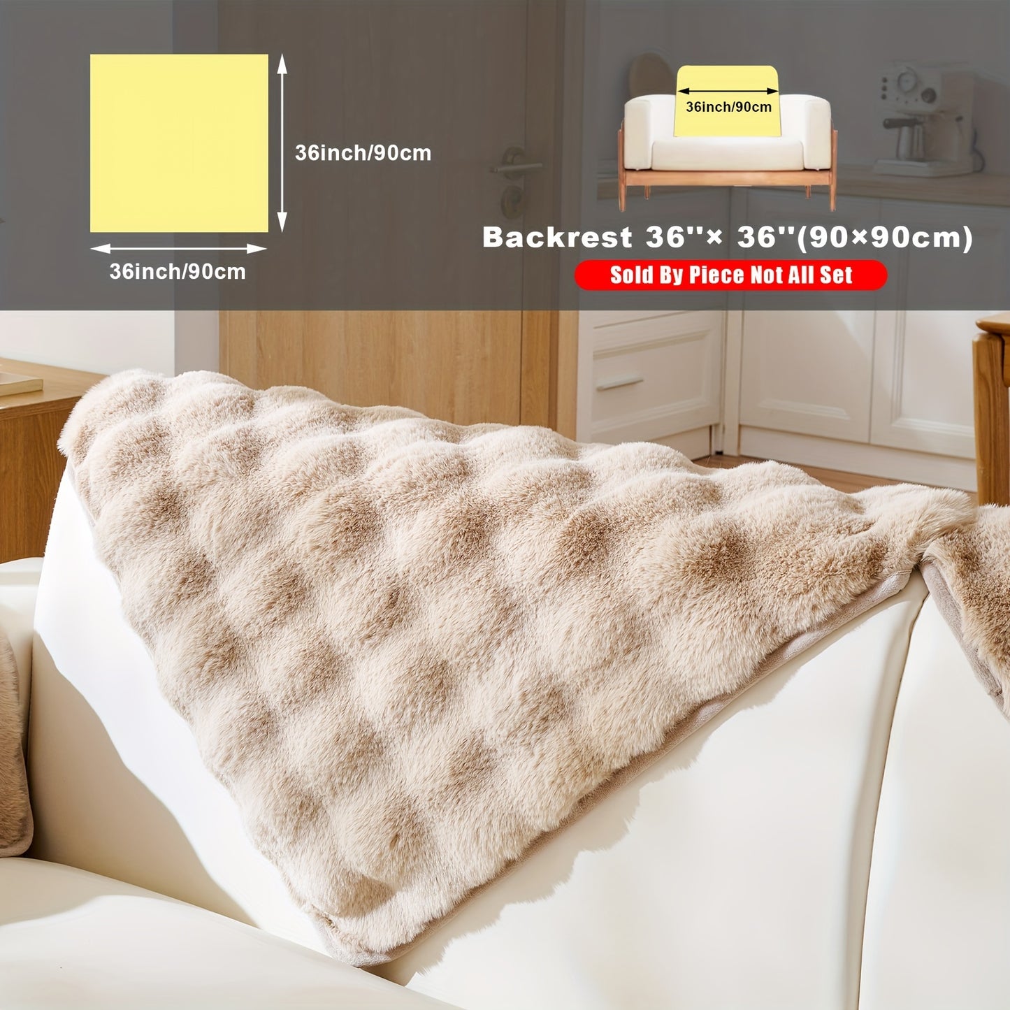 New Bubble Fleece Sofa Cover available in 8 colors with modern design, pet-friendly, and machine washable. Suitable for 2, 3, 4, and combination sofas, with 450-500g fabric weight and long pile fleece. No print, with other craftsmanship included.