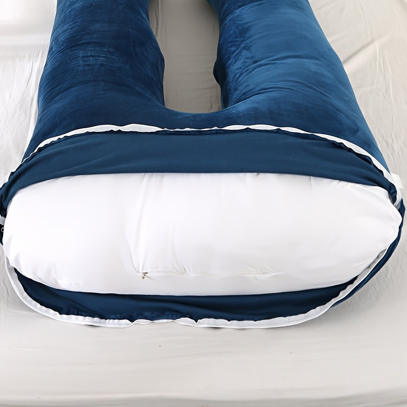 Hidden Blue Waist Support Side Sleeping Support Abdominal Pillow - Crystal Velvet U-shaped Maternity Pillow