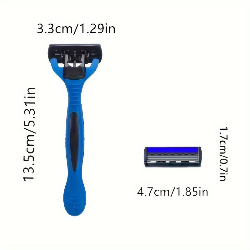 Men's Safety Razor with 3-blade system, durable metal construction, ergonomic handle. Includes replacement blades. Ideal for facial hair care.