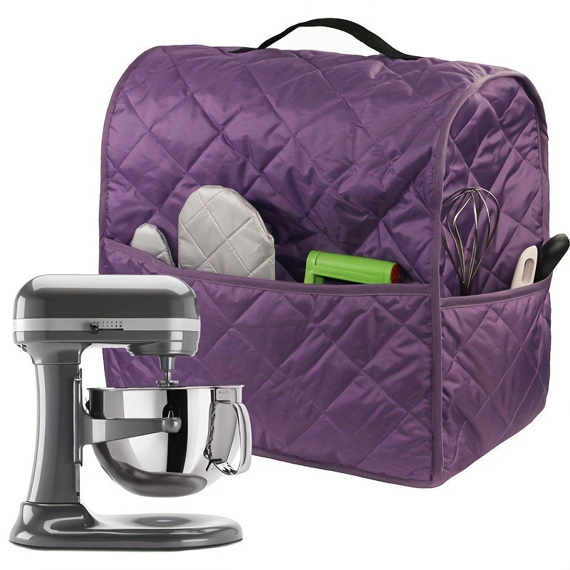 Protect and store your stand mixer with our dust cover featuring accessory storage pockets. Compatible with 4.5-5 quart tilt head and bowl lift mixers, this cover has a protective quilted design that is easy to clean and portable for convenience.