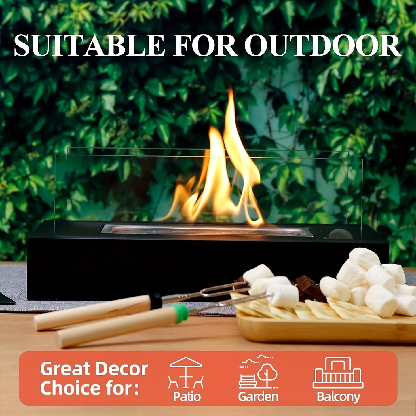 The Bestselling Classic Desktop Fireplace from Amazon is a Portable Outdoor Fireplace Lamp that doubles as a Small Flame Heater. Made of durable metal, it features an elegant Flame Atmosphere design with two Transparent Glass panels on the sides. Easy to