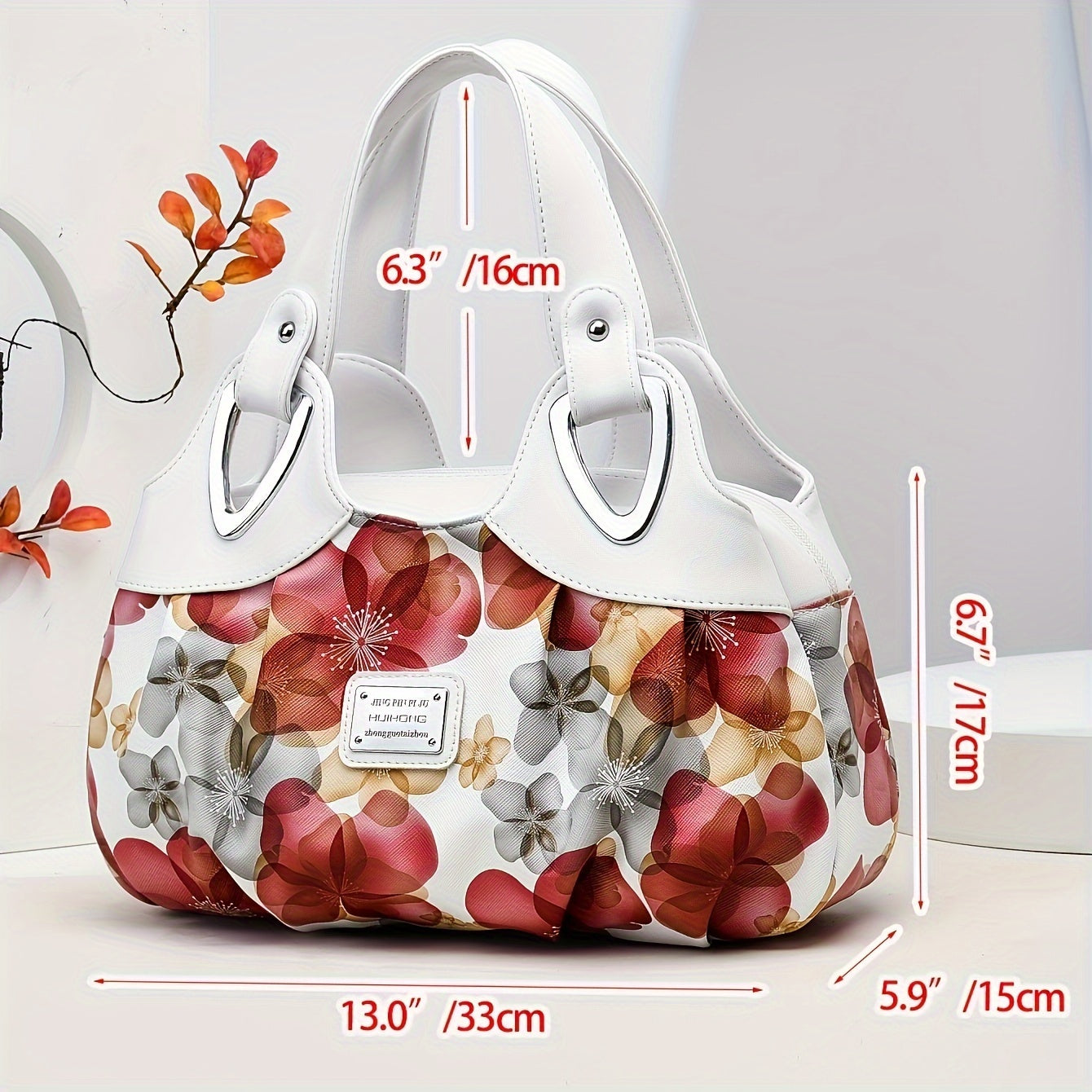 2024 New Style Women's Tote Bag with Large Capacity, Solid Color, Zipper Closure, Polyester Lined, Edge Painted, Versatile for Casual & Work Use.