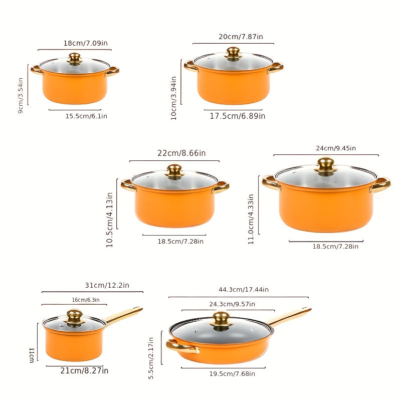 12-piece UAO Stainless Steel Cookware Set, with Induction Compatible Kitchen Pots and Lids. Features a Multi-functional Soup Pot for Healthy Cooking of Soup, Pasta, and Seafood. Makes an Ideal Housewarming or Christmas Gift for Home and Restaurant Use.