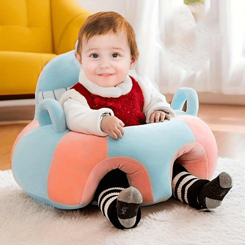 Vibrant Choice: Animal-Shaped Kids' Learning Chair - Plush Floor Seat for Correct Posture & Hip Growth, Perfect for Ages 4 Months to 14 Years, Comes in Orange, Grey, Pink, and Blue