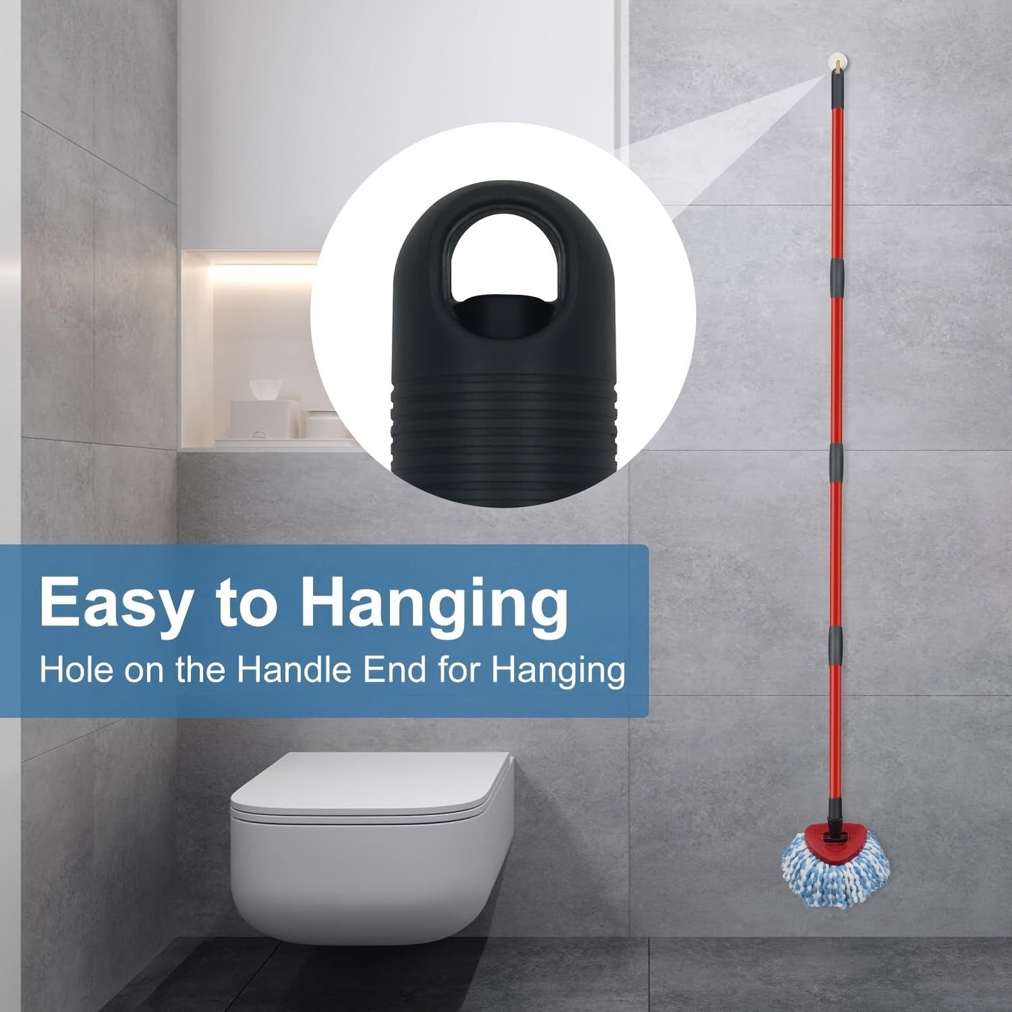 Get two pieces of Microfiber Spin Mop Refill Set with a sturdy 4-Section Iron Handle, compatible with O-Cedar EasyWring & RinseClean 2-Tank Systems. The handle is adjustable from 76.2cm to 147.32cm for effective floor cleaning.