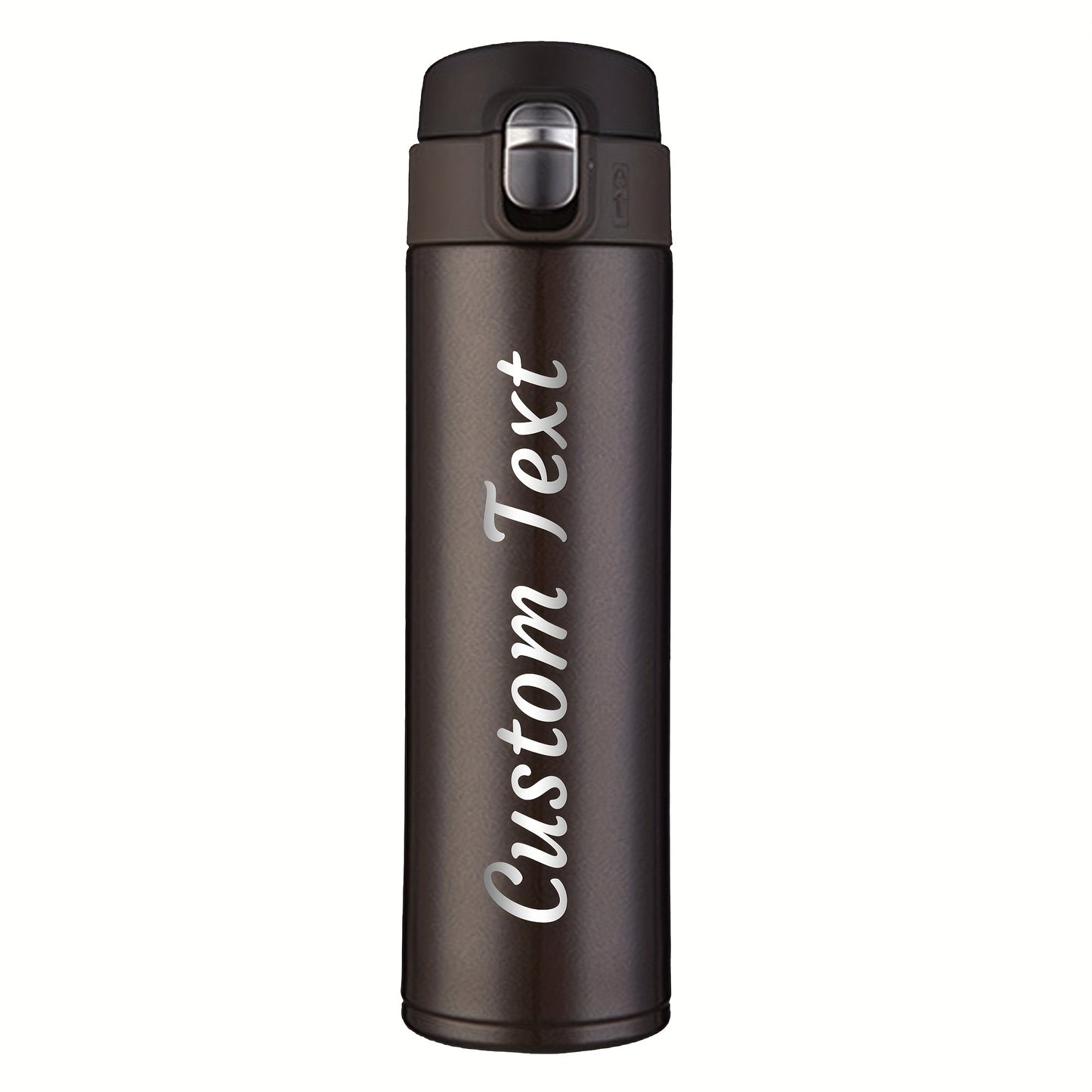 Custom laser engraved insulated water bottle, 500ml stainless steel sports bottle with personalized name, design your own.