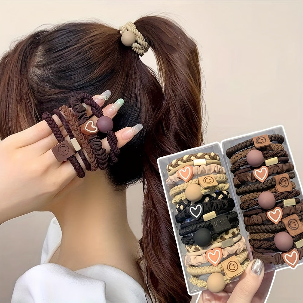 25 Bohemian-style hair ties set for women with knitted elastic bands and charming bracelet designs, suitable for fine and thick hair, ideal for ponytails and sports.