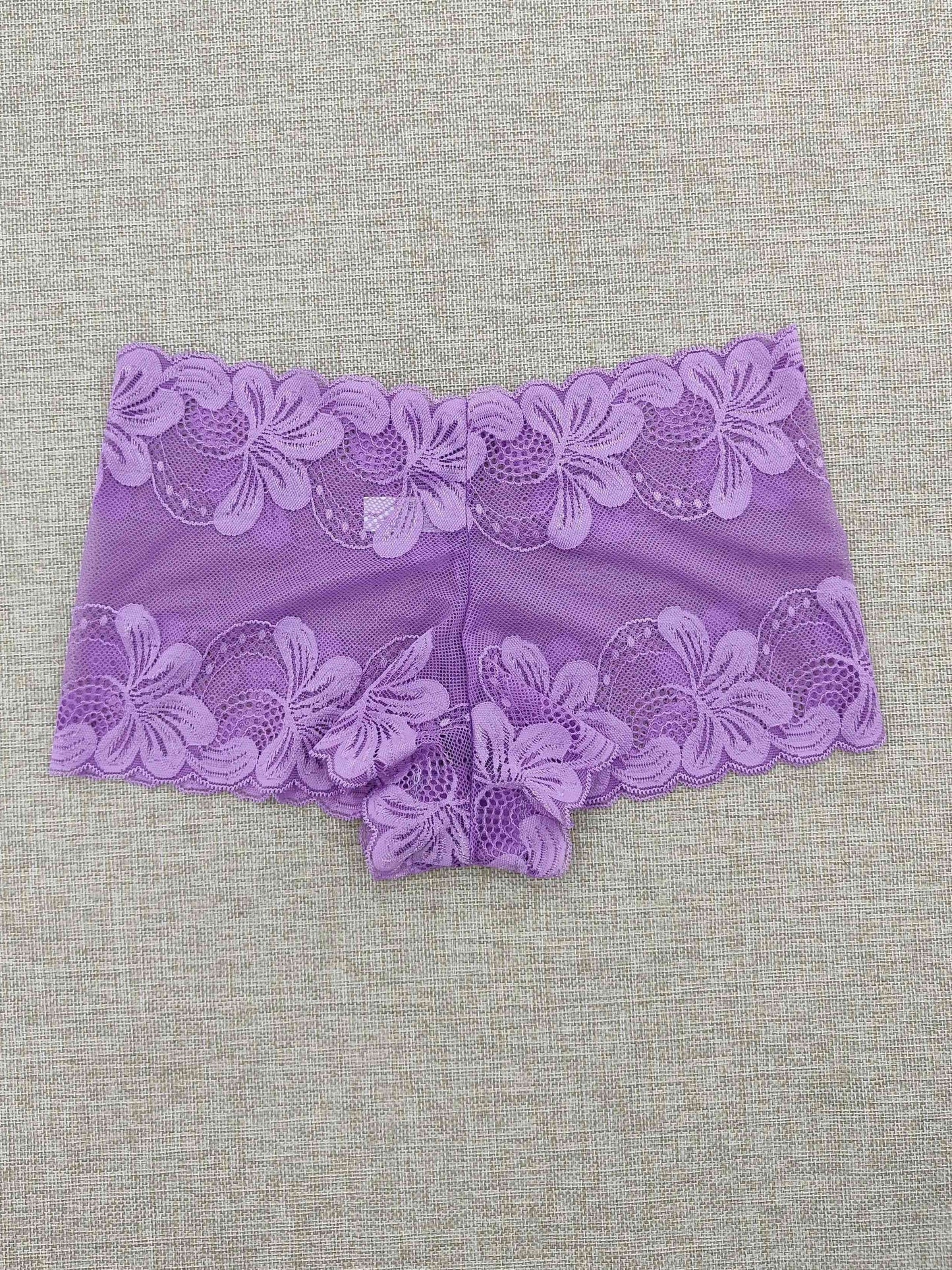 5 Women's Lace Boyshort Panties - Comfortable, Non-See-Through Nylon Blend Underwear