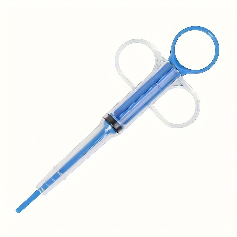 Pet medicine syringe with soft tip for cats and small animals, made of durable plastic.