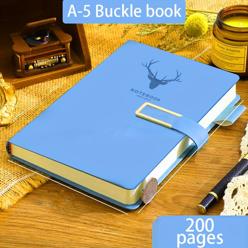 U-Shaped Buckle Notebook with Pen Holder - Soft cover, Magnetic Closure, Ideal for Business, Home, and School Use.