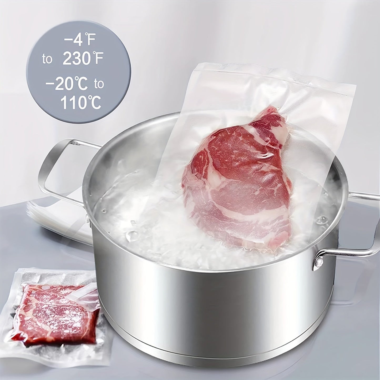 Vacuum Bags for Food Preservation - Sealed Bag for Vacuum Sealer, Sous Vide Meal Prep, and Long-Term Freshness in the Kitchen