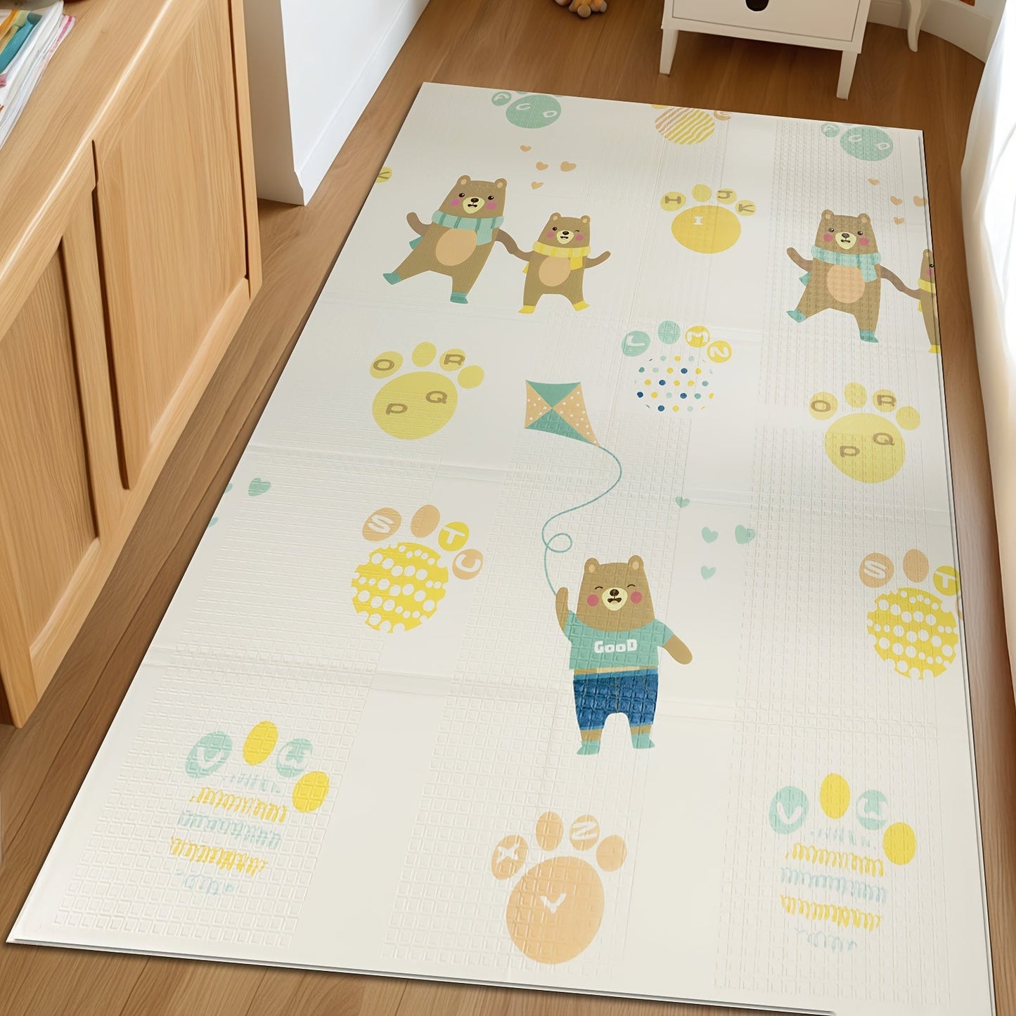 The perfect gift for the holidays, this Double-Sided Waterproof Foldable Play Mat is made from XPE Non-Toxic Material with an Anti-Slip Surface. Featuring a Multi-Color Design, it is ideal for playtime and tummy time for old children.