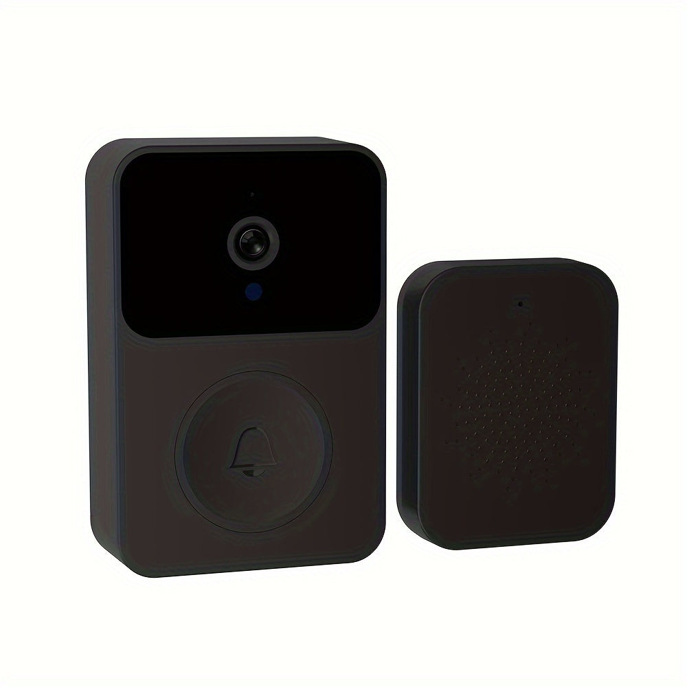 Cutting-edge wireless doorbell camera with advanced features such as voice intercom, night vision, multiple chime melodies, Wi-Fi connection, and app monitoring for enhanced home security.