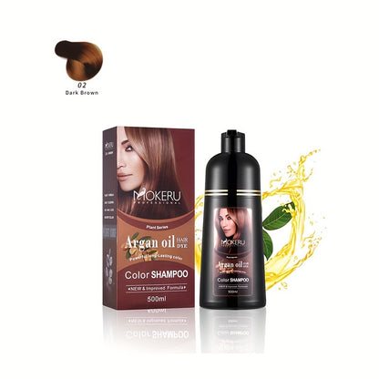 3-in-1 Argan Oil Hair Dye for Easy Gray Coverage at Home-great for Men and Women